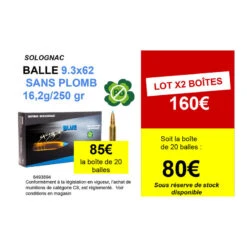 BALLE EXERGY 9,3X62 SANS PLOMB 250 Grains/16,2 Grammes 8 BALLE EXERGY 9,3X62 SANS PLOMB 250 Grains/16,2 Grammes -Équipement De Chasse Boutique balle exergy 93x62 sans plomb 250 grains162 grammes 1