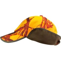 CASQUETTE CHASSE A RABAT CAMOUFLAGE ORANGE -Équipement De Chasse Boutique casquette chasse a rabat camouflage orange 2