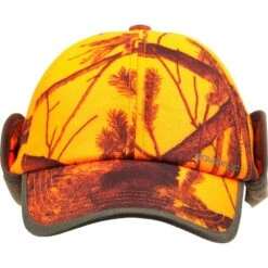 CASQUETTE CHASSE A RABAT CAMOUFLAGE ORANGE -Équipement De Chasse Boutique casquette chasse a rabat camouflage orange 4