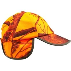 CASQUETTE CHASSE A RABAT CAMOUFLAGE ORANGE -Équipement De Chasse Boutique casquette chasse a rabat camouflage orange 7