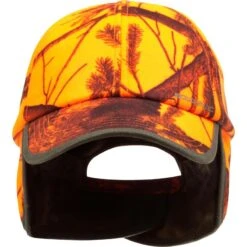 CASQUETTE CHASSE A RABAT CAMOUFLAGE ORANGE -Équipement De Chasse Boutique casquette chasse a rabat camouflage orange 8