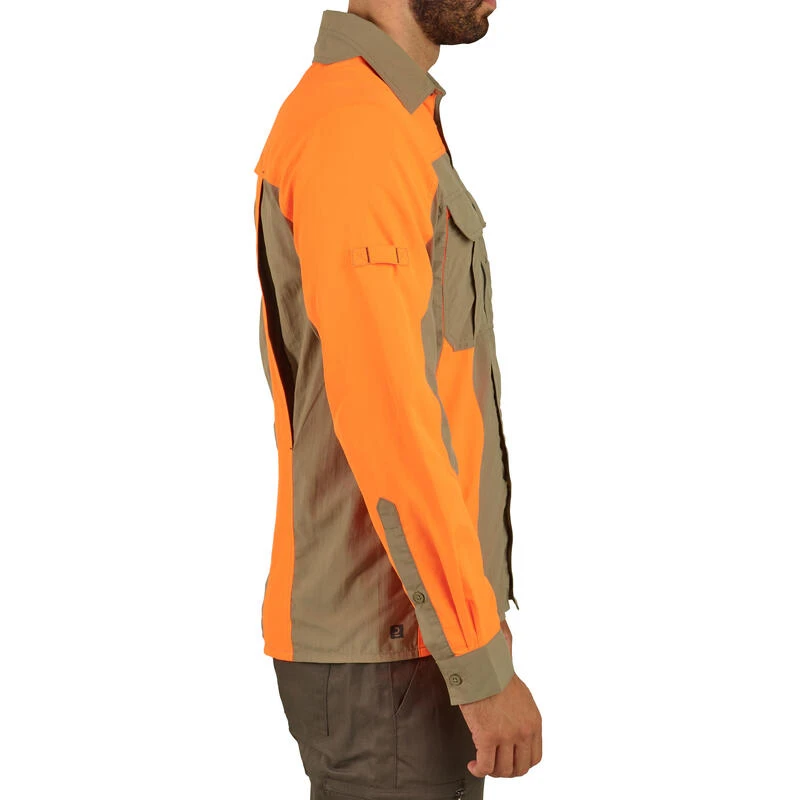 Chemise Manches Longues Légère Et Respirante Chasse 520 Verte Et Fluo 7 Chemise Manches Longues Légère Et Respirante Chasse 520 Verte Et Fluo – Image 5
