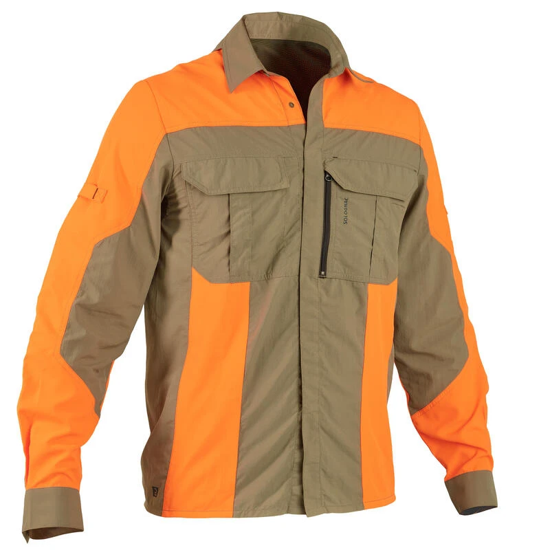 Chemise Manches Longues Légère Et Respirante Chasse 520 Verte Et Fluo 3 Chemise Manches Longues Légère Et Respirante Chasse 520 Verte Et Fluo