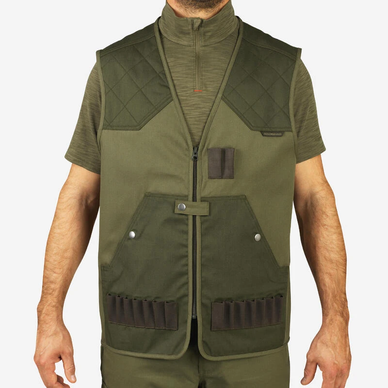 Gilet Chasse Léger Homme - 100 Vert 4 Gilet Chasse Léger Homme - 100 Vert – Image 2