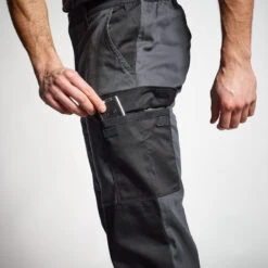 PANTALON CARGO RESISTANT STEPPE 300 BICOLORE GRIS ET NOIR 12 PANTALON CARGO RESISTANT STEPPE 300 BICOLORE GRIS ET NOIR -Équipement De Chasse Boutique pantalon cargo resistant steppe 300 bicolore gris et noir 4