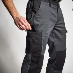 PANTALON CARGO RESISTANT STEPPE 300 BICOLORE GRIS ET NOIR 13 PANTALON CARGO RESISTANT STEPPE 300 BICOLORE GRIS ET NOIR -Équipement De Chasse Boutique pantalon cargo resistant steppe 300 bicolore gris et noir 5