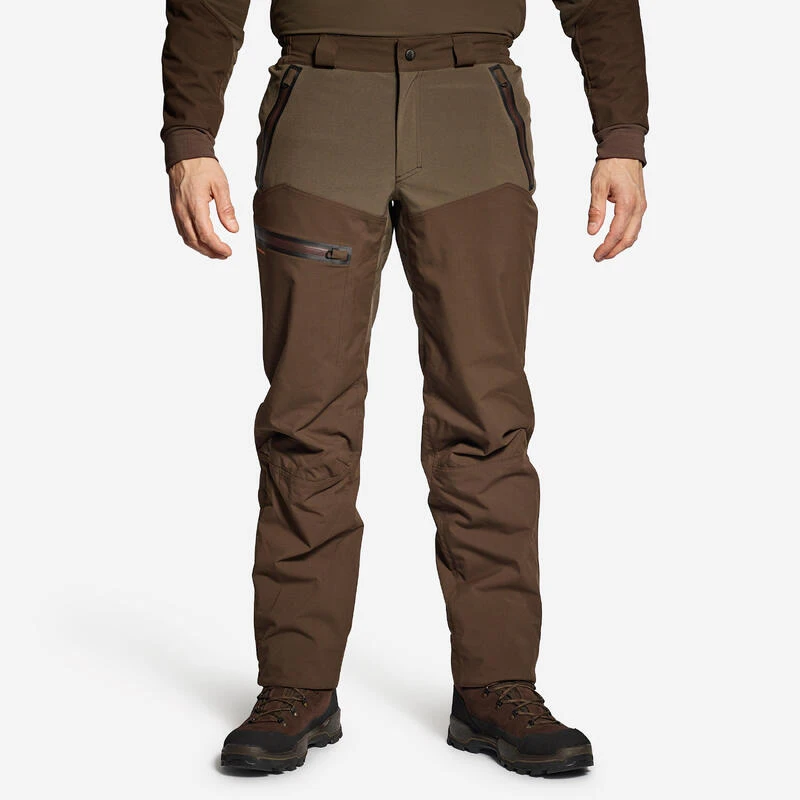 PANTALON CHASSE IMPERMÉABLE RENFORT MARRON 900 BÉCASSE 5 PANTALON CHASSE IMPERMÉABLE RENFORT MARRON 900 BÉCASSE – Image 3