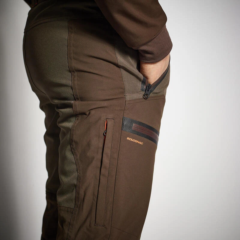 PANTALON CHASSE IMPERMÉABLE RENFORT MARRON 900 BÉCASSE 6 PANTALON CHASSE IMPERMÉABLE RENFORT MARRON 900 BÉCASSE – Image 4