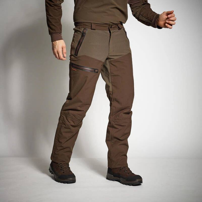 PANTALON CHASSE IMPERMÉABLE RENFORT MARRON 900 BÉCASSE 3 PANTALON CHASSE IMPERMÉABLE RENFORT MARRON 900 BÉCASSE