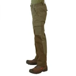 PANTALON RENFORT JUNIOR - 100 VERT ET MARRON 16 PANTALON RENFORT JUNIOR - 100 VERT ET MARRON -Équipement De Chasse Boutique pantalon renfort junior 100 vert et marron 4