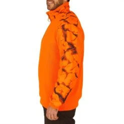 Pull Chasse Renfort Orange Fluo 500 -Équipement De Chasse Boutique pull chasse renfort orange fluo 500 3