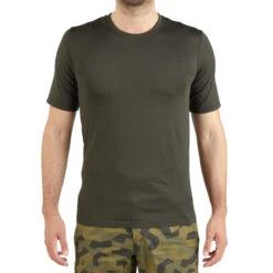 Équipement De Chasse Boutique -Équipement De Chasse Boutique t shirt chasse manches courtes leger et respirant homme 500 vert 1