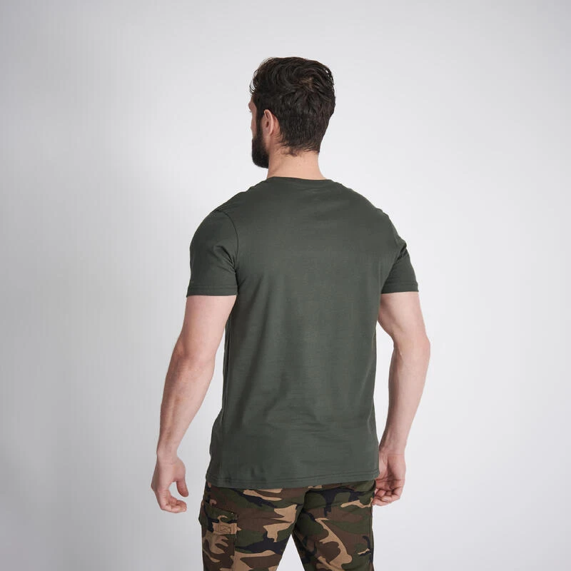 T-shirt Manches Courtes Chasse Coton Homme - 100 Chien Arrêt Vert 4 T-shirt Manches Courtes Chasse Coton Homme - 100 Chien Arrêt Vert – Image 2
