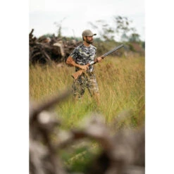 T-SHIRT RESISTANT 100 CAMO WOODLAND GRIS -Équipement De Chasse Boutique t shirt resistant 100 camo woodland gris 3