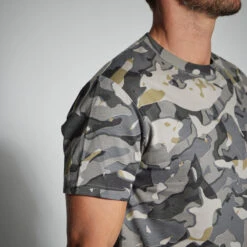 T-SHIRT RESISTANT 100 CAMO WOODLAND GRIS -Équipement De Chasse Boutique t shirt resistant 100 camo woodland gris 4