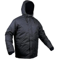 VESTE CHASSE CHAUDE IMPERMEABLE NOIRE 100