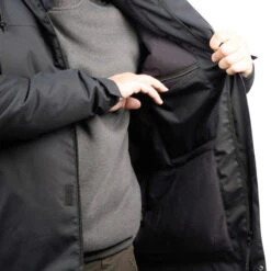 VESTE CHASSE CHAUDE IMPERMEABLE NOIRE 100 -Équipement De Chasse Boutique veste chasse chaude impermeable noire 100 7