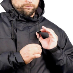 VESTE CHASSE CHAUDE IMPERMEABLE NOIRE 100 -Équipement De Chasse Boutique veste chasse chaude impermeable noire 100 9