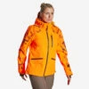 VESTE CHASSE SUPERTRACK FEMME RESISTANTE IMPERMEABLE ORANGE FLUO 500 -Équipement De Chasse Boutique veste chasse supertrack femme resistante impermeable orange fluo 500