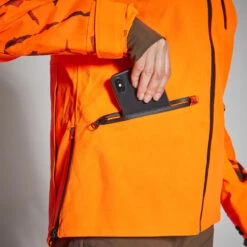 VESTE CHASSE SUPERTRACK FEMME RESISTANTE IMPERMEABLE ORANGE FLUO 500 -Équipement De Chasse Boutique veste chasse supertrack femme resistante impermeable orange fluo 500 5