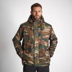 VESTE IMPERMEABLE CHAUDE 100 CAMO WOODLAND 14 VESTE IMPERMEABLE CHAUDE 100 CAMO WOODLAND -Équipement De Chasse Boutique veste impermeable chaude 100 camo woodland 2