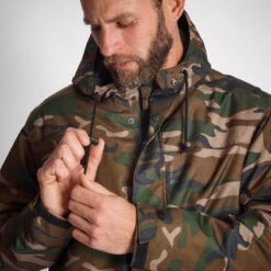 VESTE IMPERMEABLE CHAUDE 100 CAMO WOODLAND 15 VESTE IMPERMEABLE CHAUDE 100 CAMO WOODLAND -Équipement De Chasse Boutique veste impermeable chaude 100 camo woodland 3