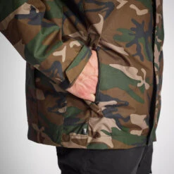 VESTE IMPERMEABLE CHAUDE 100 CAMO WOODLAND 17 VESTE IMPERMEABLE CHAUDE 100 CAMO WOODLAND -Équipement De Chasse Boutique veste impermeable chaude 100 camo woodland 5