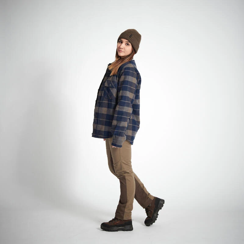 VESTE MOUTONNÉE TYPE SURCHEMISE 500 BLEU 6 VESTE MOUTONNÉE TYPE SURCHEMISE 500 BLEU – Image 4