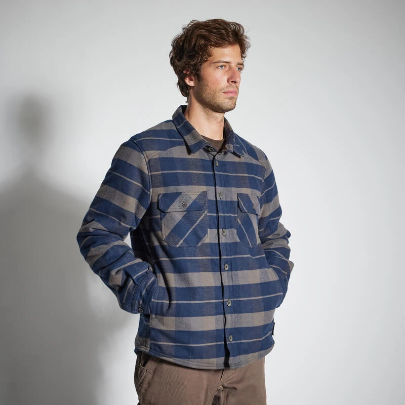 VESTE MOUTONNÉE TYPE SURCHEMISE 500 BLEU 11 VESTE MOUTONNÉE TYPE SURCHEMISE 500 BLEU – Image 9