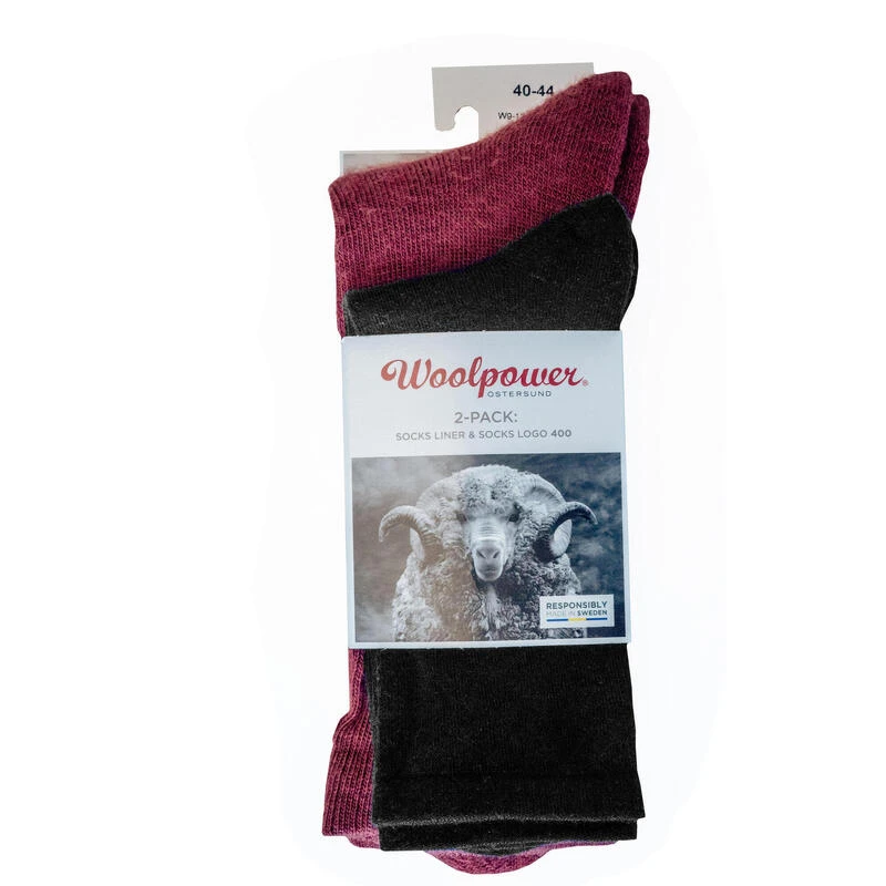 Woolpower 2-Pack: Chaussette De Doublure / Chaussette 400 - Noir / Rouge Rouille 5 Woolpower 2-Pack: Chaussette De Doublure / Chaussette 400 - Noir / Rouge Rouille – Image 3