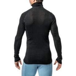 Woolpower Merino Base Layer Zip Turtleneck LITE - Noir -Équipement De Chasse Boutique woolpower merino base layer zip turtleneck lite noir 2