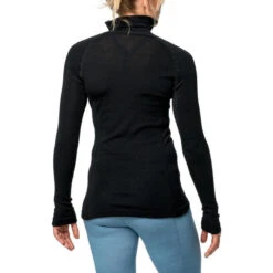 Woolpower Merino Base Layer Zip Turtleneck LITE - Noir -Équipement De Chasse Boutique woolpower merino base layer zip turtleneck lite noir 4