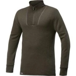 Woolpower Merino Mid Layer Zip Turtleneck 400 - Vert Pin -Équipement De Chasse Boutique woolpower merino mid layer zip turtleneck 400 vert pin 2